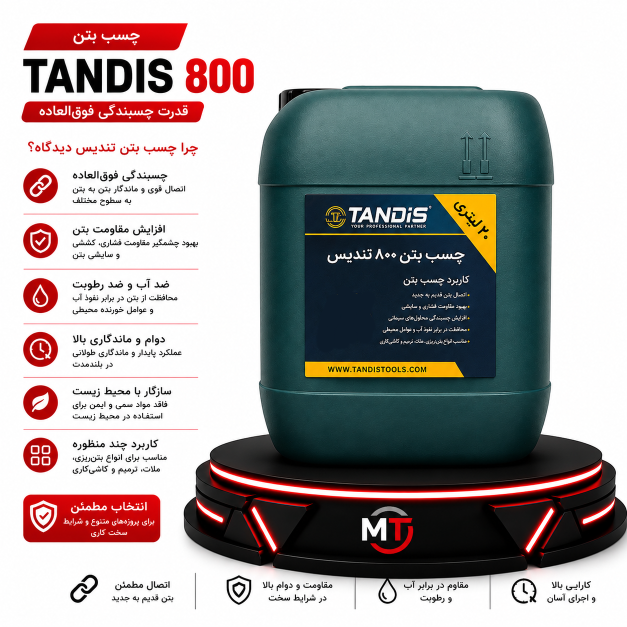 چسب بتن تندیس TANDIS 800 – گالن ۲۰ لیتری